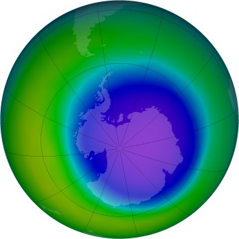 Antarctic ozone map for 2006-10